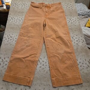 Madewell Classic Straight Jeans Jr. Sz 27x23.5" Wide Leg High Rise Peach 1088